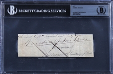 President Andrew Jackson Signed Document Segment (Beckett/BAS Encapsulated)