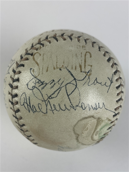 1945 Detroit Tigers & New York Yankees Signed Spalding Baseball, signatures include: Newhouser, Rizzuto, Heilmann, and Trout! (13/Sigs) (Beckett/BAS)