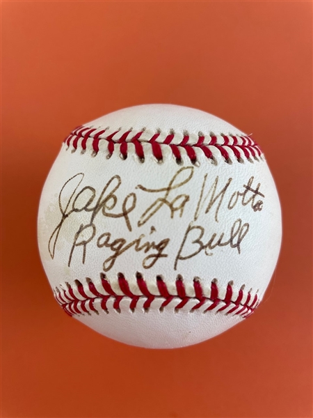 Jake LaMotta Raging Bull Autographed OAL Baseball (Beckett/BAS Guaranteed)