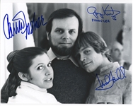 Star Wars: Fisher, Hamill, & Kurtz Behind-the-Scenes 10” x 8” Signed Photo from “The Empire Strikes Back” (Beckett/BAS Guaranteed) 