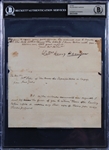 William Henry Harrison Signed Letter with Choice Autograph (Beckett/BAS Encapsulated)