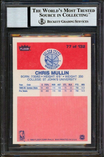 Lot Detail Chris Mullin Signed 1986 Topps Rookie Card Beckett BAS