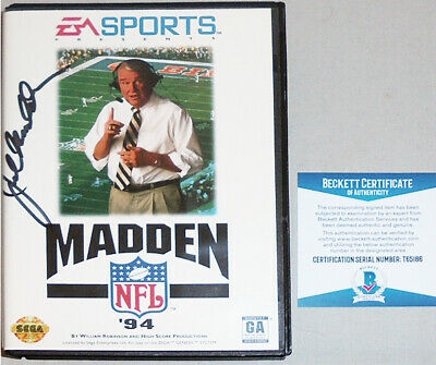 John Madden RARE Signed Madden 94 Sega Genesis Game Box with Game Catridge & Manual (Beckett/BAS COA)