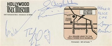 Hollywood Wax Museum Brochure signed by Sam Kinison, Robin Williams, Jay Leno and George Miller (Beckett/BAS Guaranteed)
