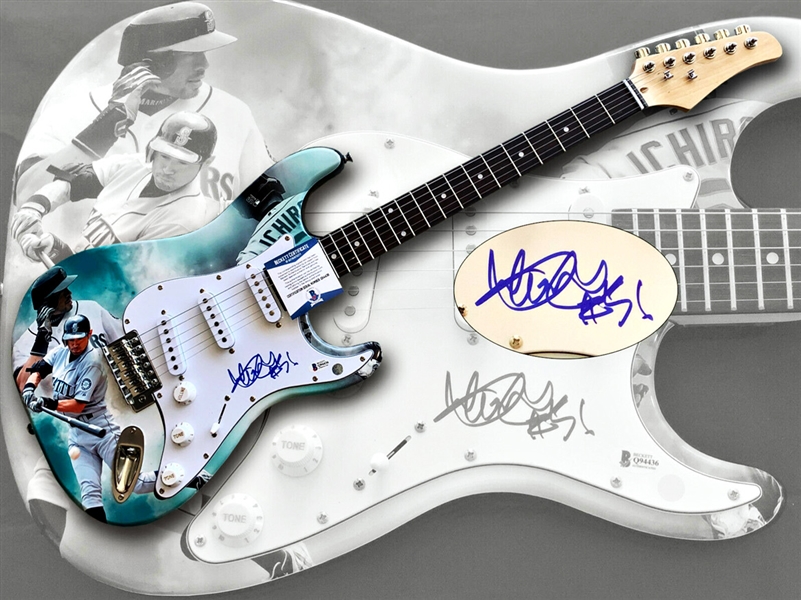 Ichiro Suzuki Signed Strat Style Electric Guitar with Custom Wrapped Artwork (Beckett/BAS COA)