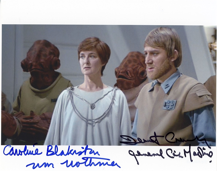 Star Wars: Caroline Blakiston & Dermot Crowley Signed 10” x 8” Photo from “Return of the Jedi” (Beckett/BAS Guaranteed) 