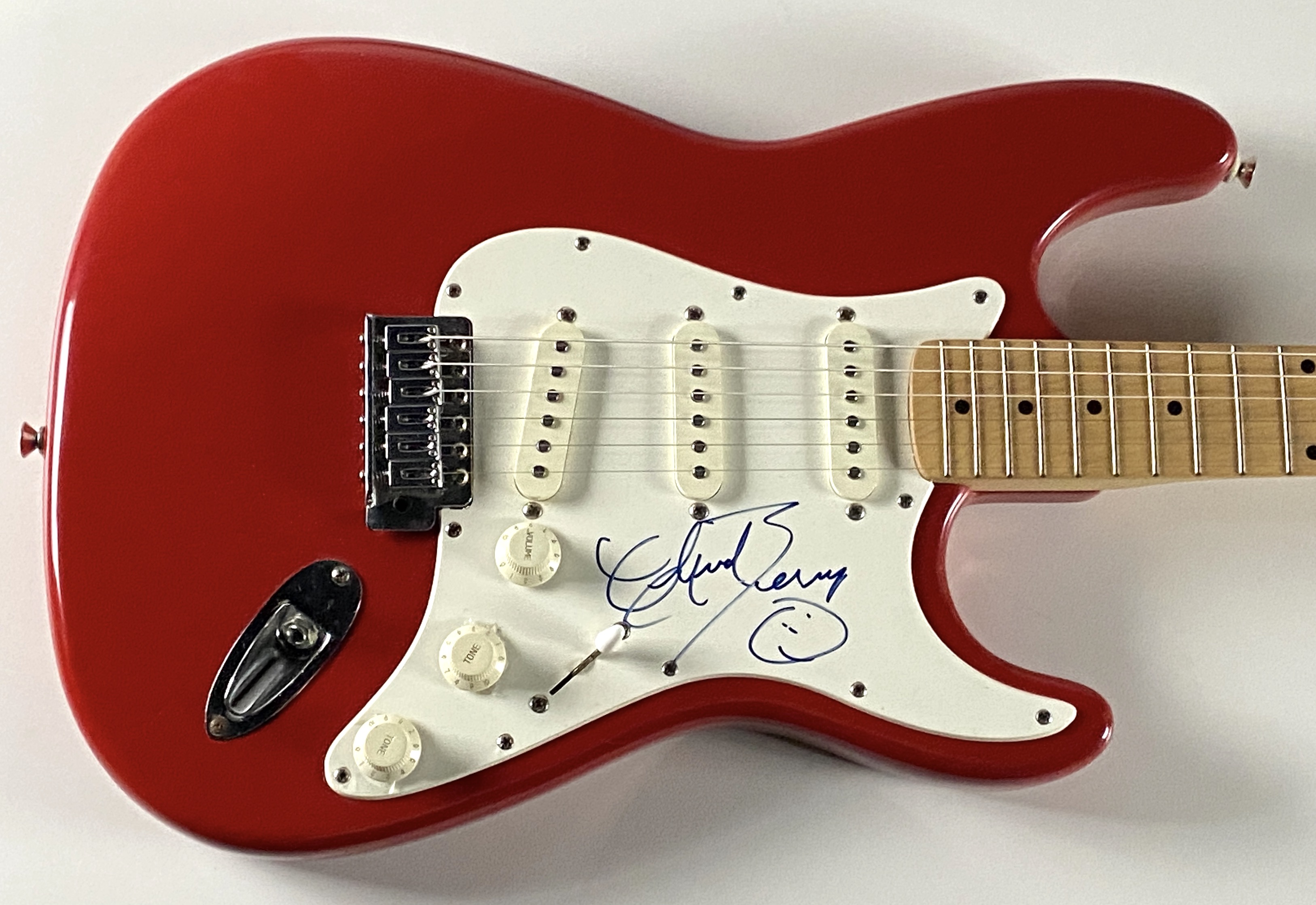 Lot Detail - Chuck Berry Signed Fender Squier Stratocaster Guitar ...