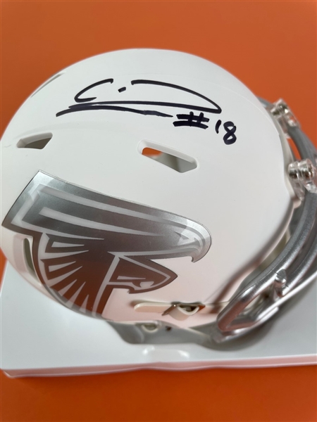 Atlanta Falcons: Calvin Ridley Signed Riddell Ice Alternate Mini Helmet Replica (Beckett/BAS)