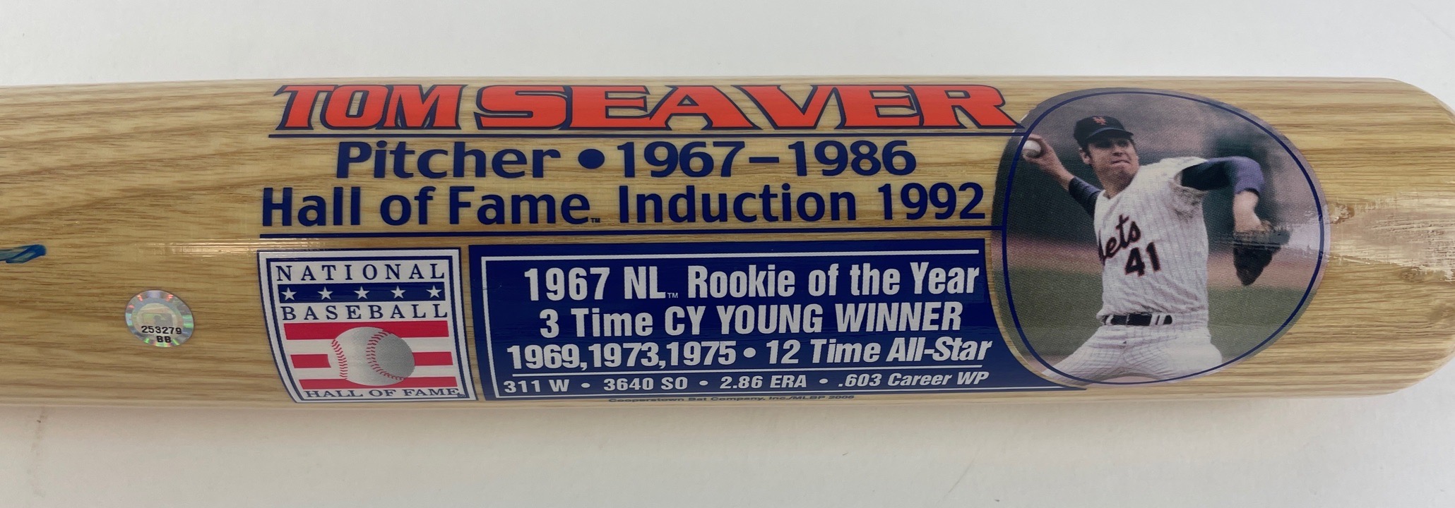 Lot Detail Tom Seaver Signed Limited Edition Cooperstown Hof Commemorative Bat Mlb Holo