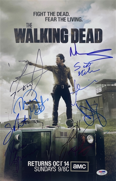 The Walking Dead Cast Signed 11" x 17" Color Print w/ Lincoln, Callies, etc (10 sigs) (PSA/DNA)