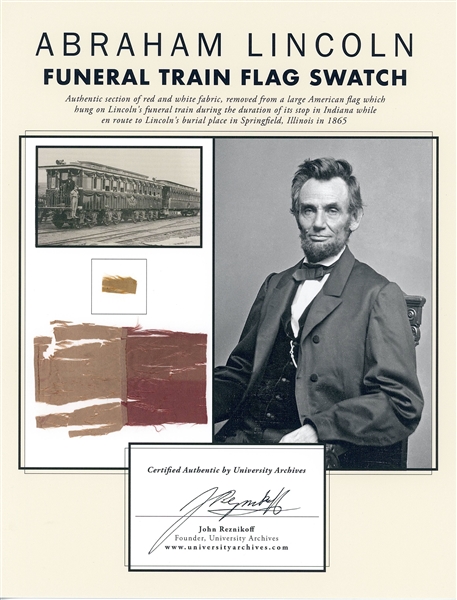 Abraham Lincoln Funeral Train Flag Relic Display (John Reznikoff/University Archives) 