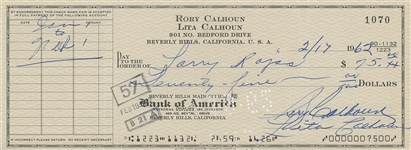 Rory Calhoun Signed Check (PSA Authentication) 