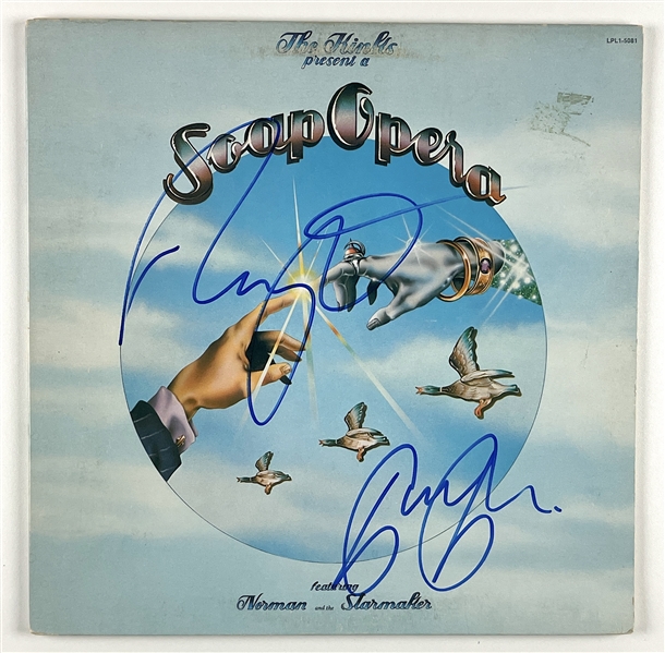 The Kinks: Ray & Dave Davies “Soap Opera” In-Person Signed Album Record (John Brennan Collection) (Beckett/BAS Authentication)