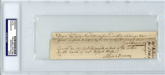 John Hancock Handwritten & Signed 1757 Document Segment (PSA Encapsulated)  