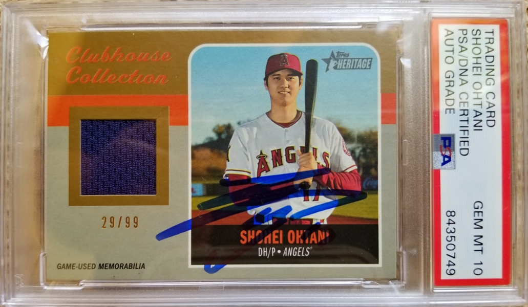 Shohei Ohtani Signed 2019 Topps Heritage Limited Edition /99 RPA Baseball Card - PSA/DNA GEM MINT 10!