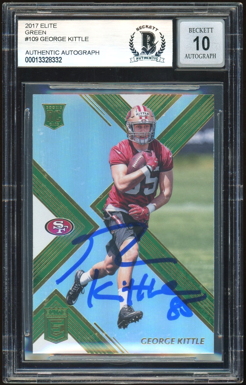 George Kittle Autographed Signed 49Ers 2017 Elite #109 Rookie Card