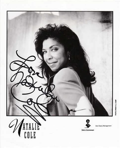  Natalie Cole (2) Signed 8x10 Photos! Signed 1-27-92 (Beckett/BAS Guaranteed)  