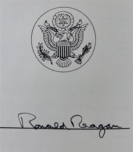 President Ronald Reagan Signed Bookplate (Beckett/BAS)