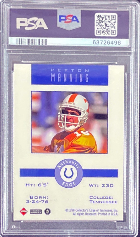 Sold at Auction: Peyton Manning signed and framed jersey PSA