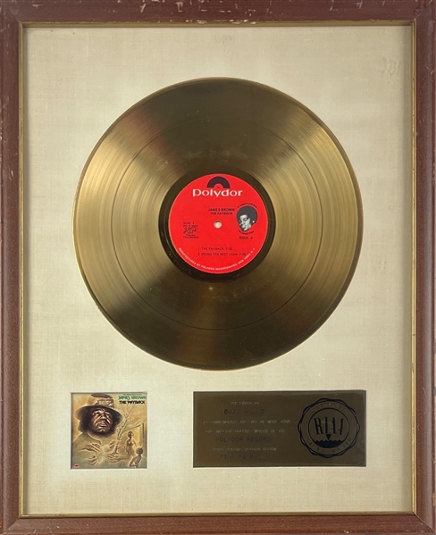 James Brown The Payback Original Framed RIAA Gold Record Award 