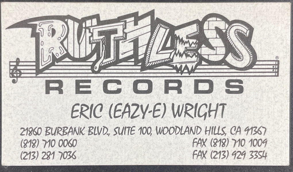 Eazy-E Original Ruthless Records Business Card