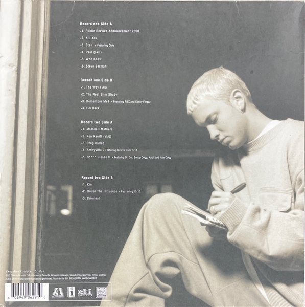 Eminem Signed The Marshall Mathers 12 LP Cover (JSA LOA)