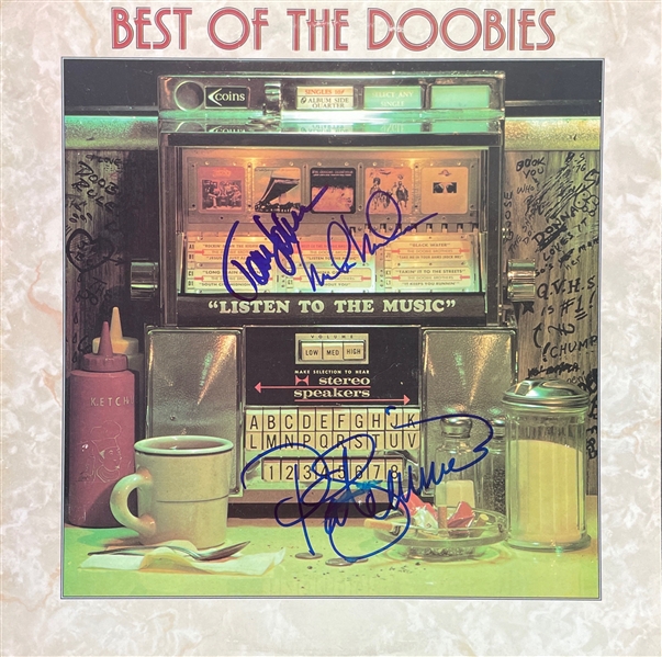 Doobie Brothers: Group Signed Best of the Doobies Album Cover (3 Sigs)(Beckett/BAS Guaranteed)