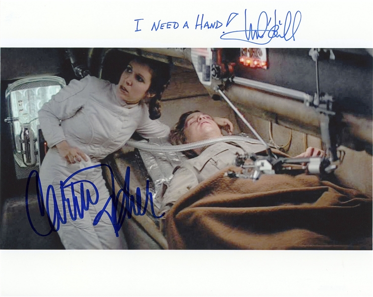 Star Wars: Mark Hamill & Carrie Fisher 10” x 8” Signed Photo from “The Empire Strikes Back” (Beckett/BAS Guaranteed)