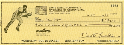 Dante Lavelli Signed Check (PSA Authentication)