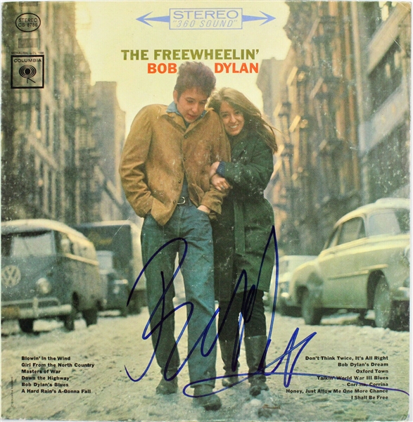Bob Dylan Spectacular Signed The Freewheelin' Record Album Cover (Beckett/BAS)