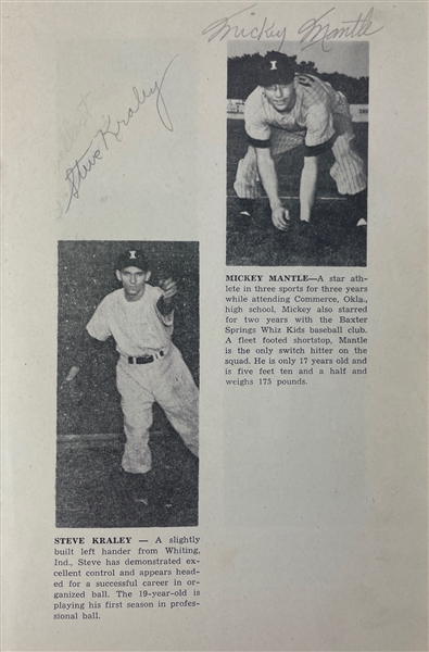 1949 Yankees Minor League Souvenir Book w/ Mantle, Craft, & More - Believed to Be Mantle's Mother's Personal Copy! (JSA LOA)