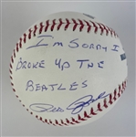 Pete Rose Signed Baseball w/ Interesting Beatles Inscription (Beckett/BAS Guaranteed)