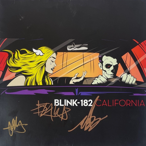 Blink 182: Group Signed "California" Album Cover (Beckett/BAS Guaranteed)