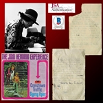 Jimi Hendrix AMAZING Handwritten Working Lyrics for "Crosstown Traffic" from Electric Ladyland Album! (Beckett/BAS Encapsulated & JSA LOA)