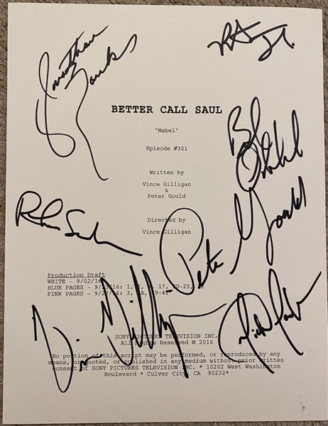 Bob Odenkirk / Jonathan Banks / Vince Gilligan Better Call Saul Season 3 script Cover (Beckett/BAS Guaranteed)