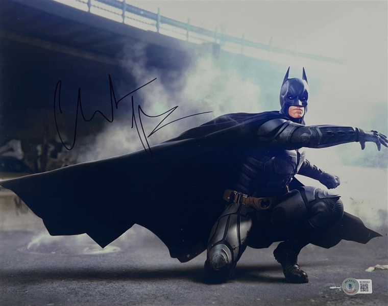 Batman: Christian Bale Signed 11" x 14" Photo (BAS COA)(Steve Grad Autograph Collection)