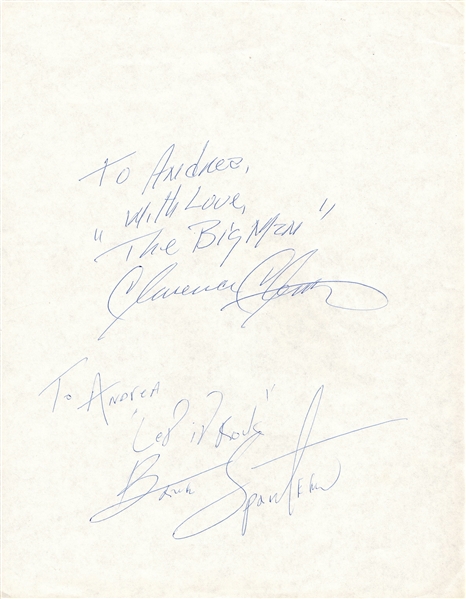 Bruce Springsteen & Clarence Clemons Dual-Signed & Personalized 8.5” x 11” Sheet (JSA LOA) 