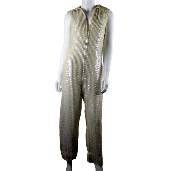 Whitney Houston’s 90s Personally Owned & Worn Ivory Sequined Suit w/ Rhinestone Buttons (A.J. Wilner LOA