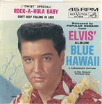 Elvis Presley Signed “Blue Hawaii” 45 RPM Album Record (Beckett/BAS Guaranteed) 