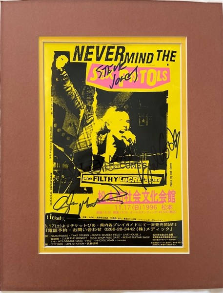 Sex Pistols Group Signed Filthy Lucre 96 Tour Flyer (4 Sigs) (Beckett/BAS Guaranteed) 