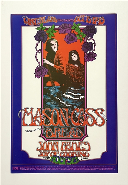 Dave Mason & Cass Elliot Winterland 14” x 21” Concert Poster