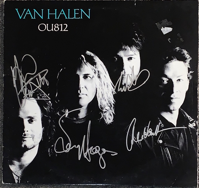 Van Halen Group Signed “OU812” Record Album (4 Sigs) (Beckett/BAS Guaranteed) 
