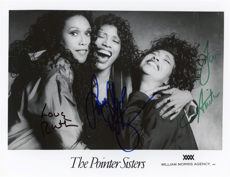 The Pointer Sisters Group Signed 8" x 10" B&W Publicity Photograph (3 Sigs)(Epperson/REAL LOA)