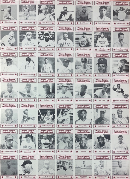 Lot of 2 Uncut 1984 Decathlon Negro League Baseball Stars Card Sheets: Includes Jackie Robinson, Josh Gibson, and MORE!!