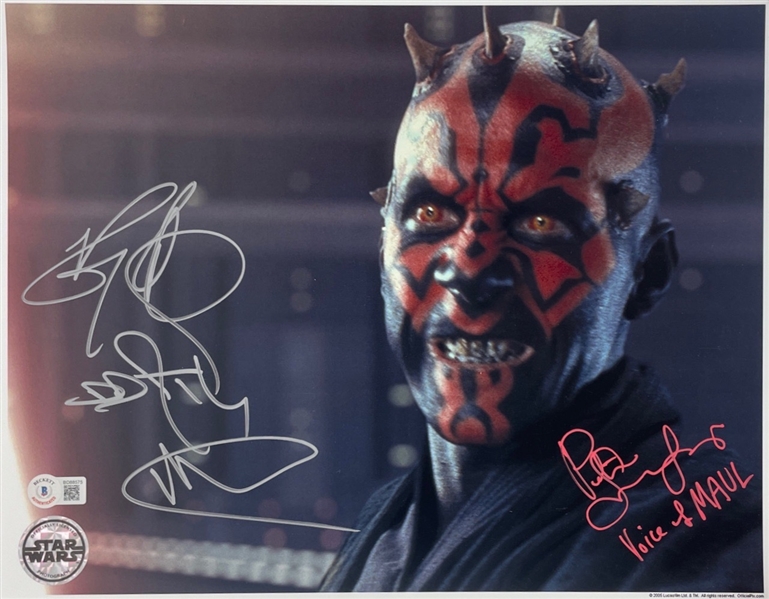 Star Wars: Peter Serafinowicz & Ray Park Signed 11" x 14" Darth Maul Photo (BAS COA) (Steve Grad Autograph Collection)