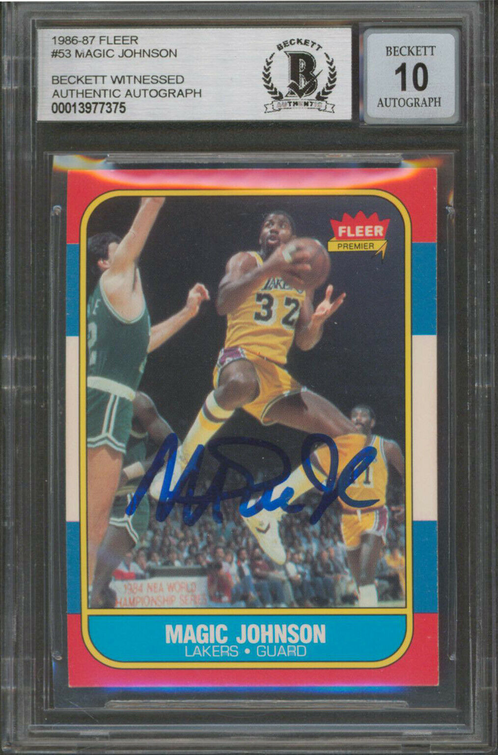 Lot Detail - Magic Johnson Signed 1986 Fleer Basketball Card with GEM ...