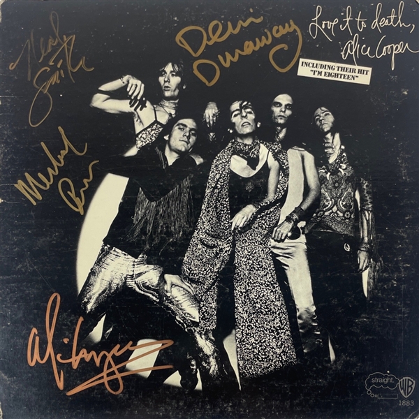 Alice Cooper: Group Signed "Love It to Death" Album (4 Sigs)(Beckett/BAS Guaranteed)