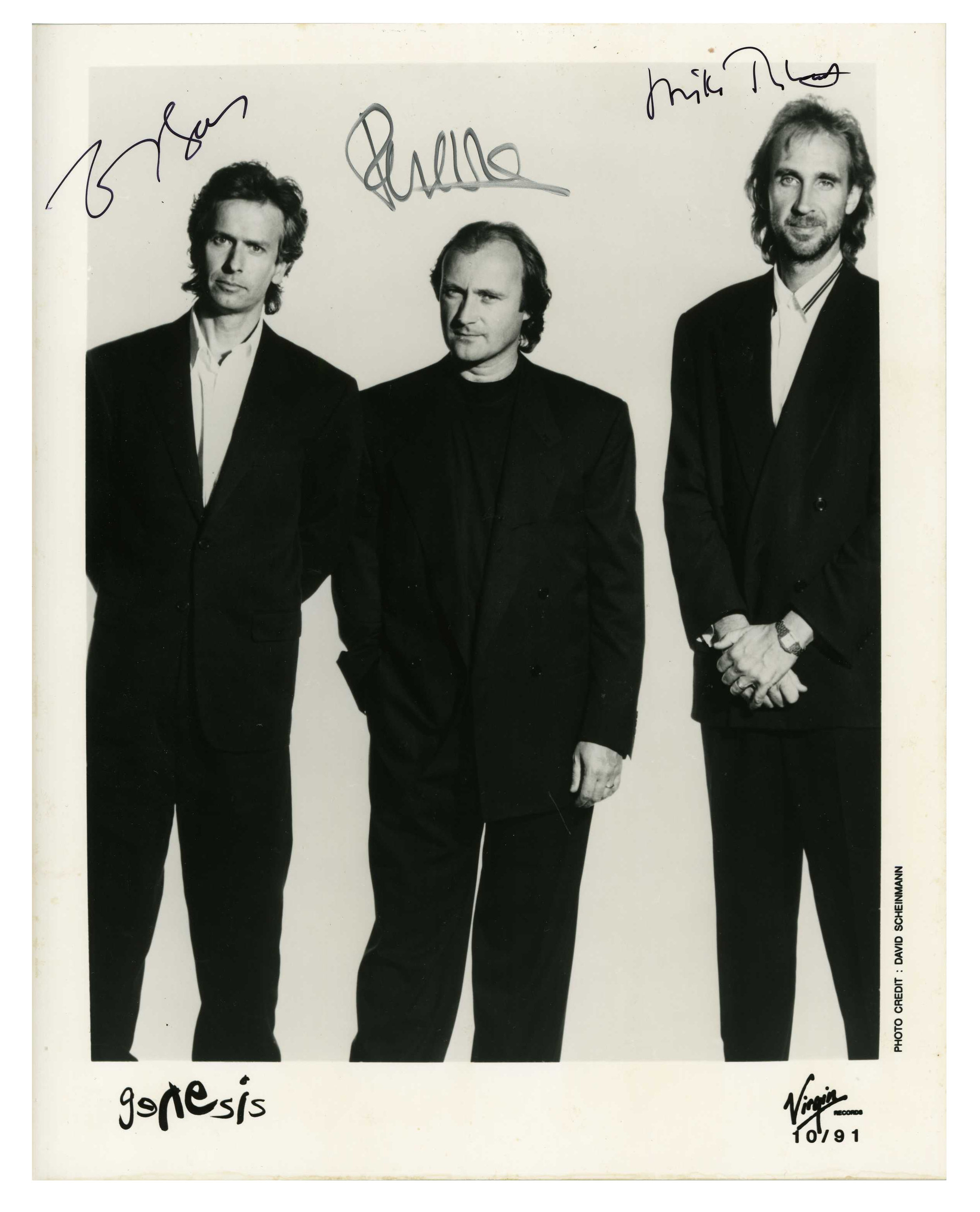 Lot Detail Genesis 1990s Group Signed Virgin Records Promotional