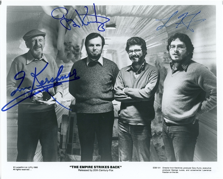 Star Wars: Kershner, Kurtz, & Kasdan 10” x 8” Signed Original Publicity Photo from “The Empire Strikes Back” (Beckett/BAS Guaranteed)