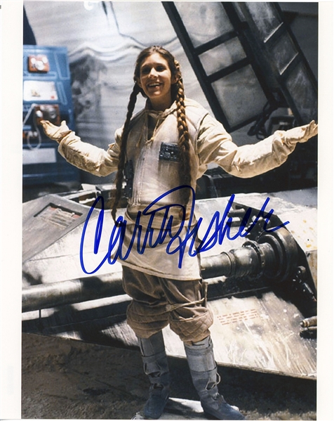 Star Wars: Carrie Fisher 8” x 10” Behind-the-Scenes Signed Photo from “The Empire Strikes Back” (Beckett/BAS Guaranteed)